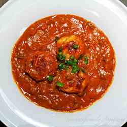 Chicken Meatballs With Meat Sauce