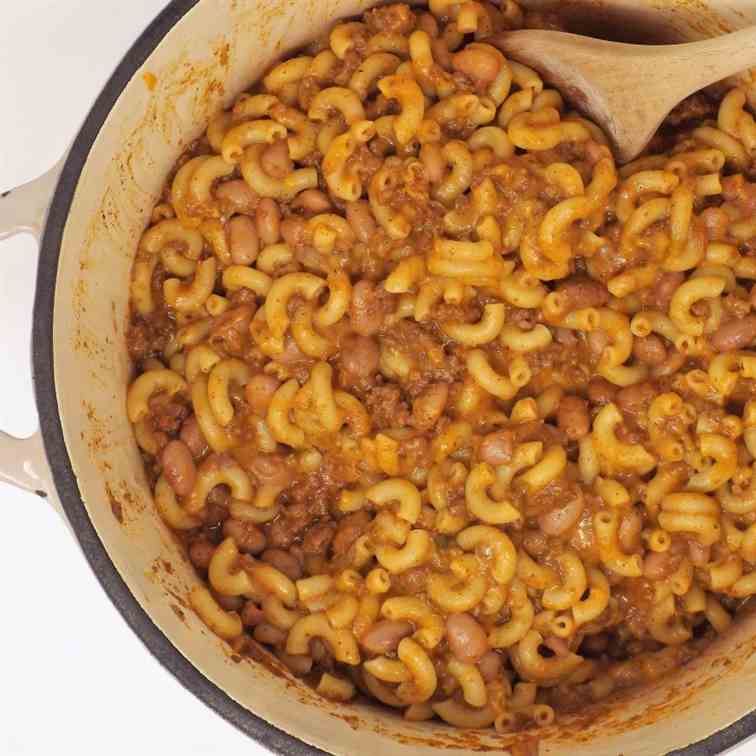 Ground Beef and Pinto Bean Chili Mac