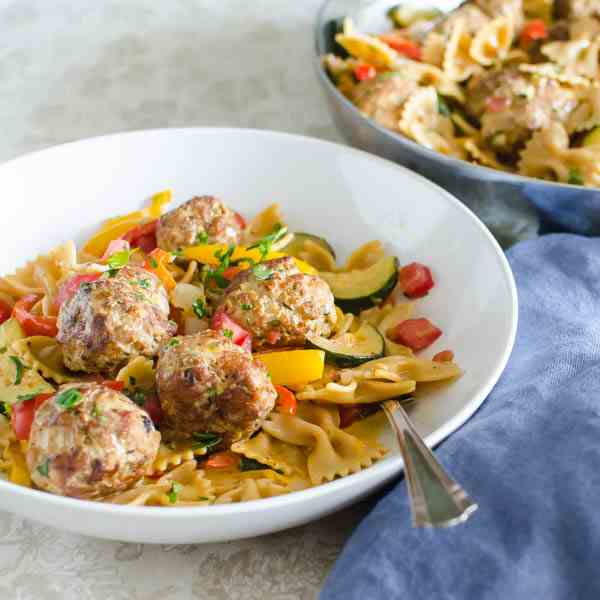 Cajun Meatballs and Pasta