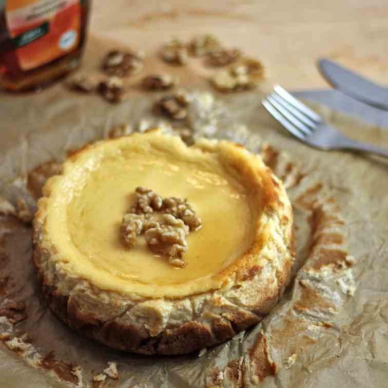 Maple Syrup Walnut Cheesecake 