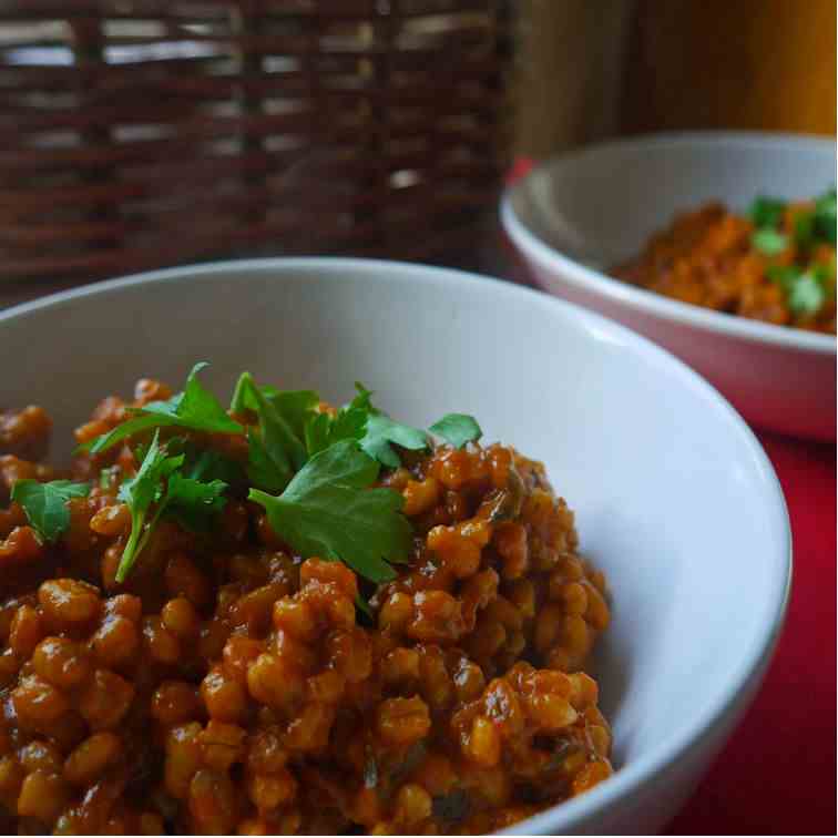 Balsamic Tomato Barley Risotto