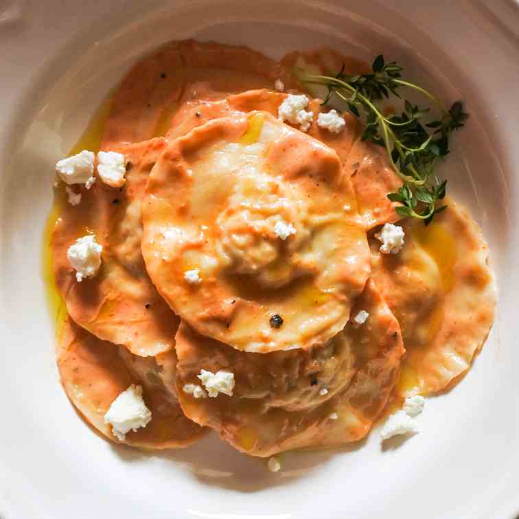 Chicken Ravioli w- Sun Dried Tomato Cream