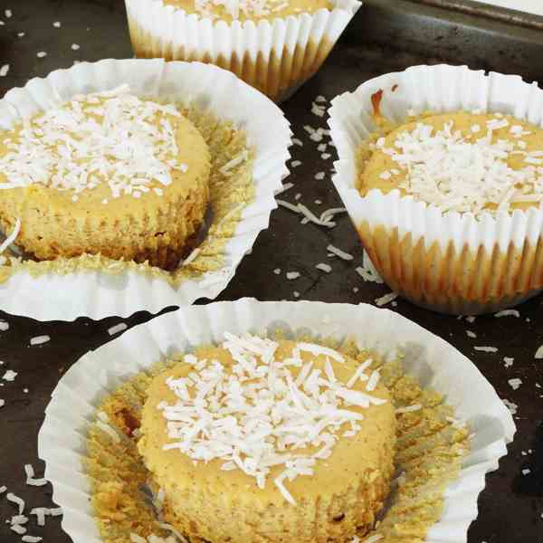 Mini Coconut Pumpkin Cheesecakes