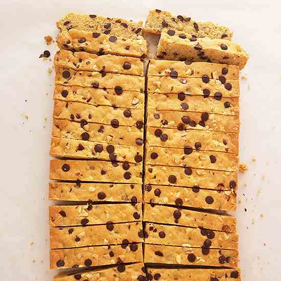 Chewy Chocolate Chip Hazelnut Cookie Bars