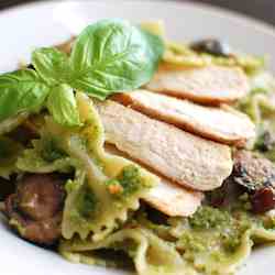 Arugula Pesto Farfalle with Chicken