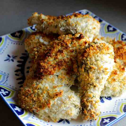 Panko Crusted Oven Fried Chicken