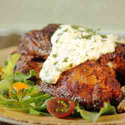 Jerk Style Cornish Hen with Wasabi Sauce