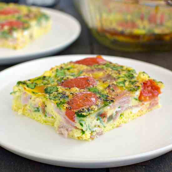 Ham and Tomato Egg Bake