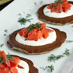 Buckwheat Blini with Smoked Salmon