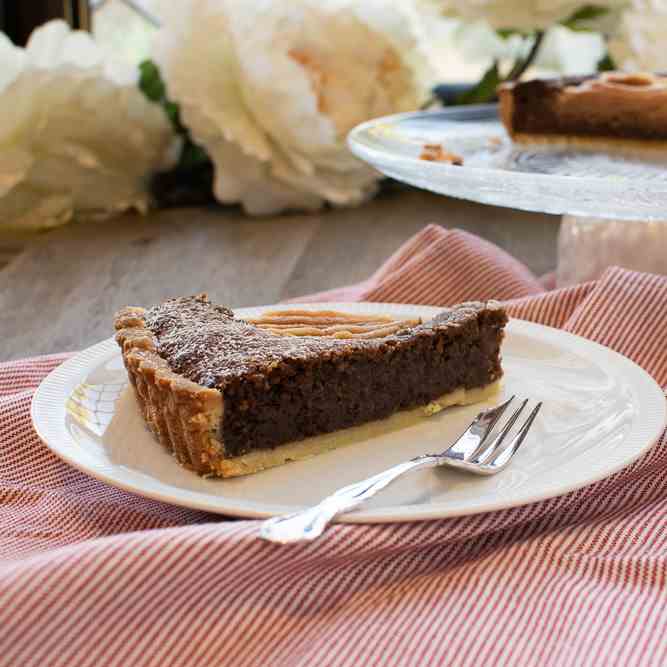 Chocolate, Hazelnut and Pear Tart