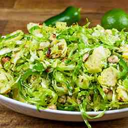 Shaved Jalapeno and Brussels Sprouts Salad