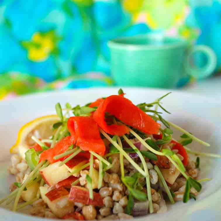 Smoked Salmon, Apple, and Farro Salad