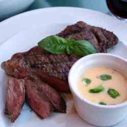Char-Grilled Steak with Basil Hollandaise