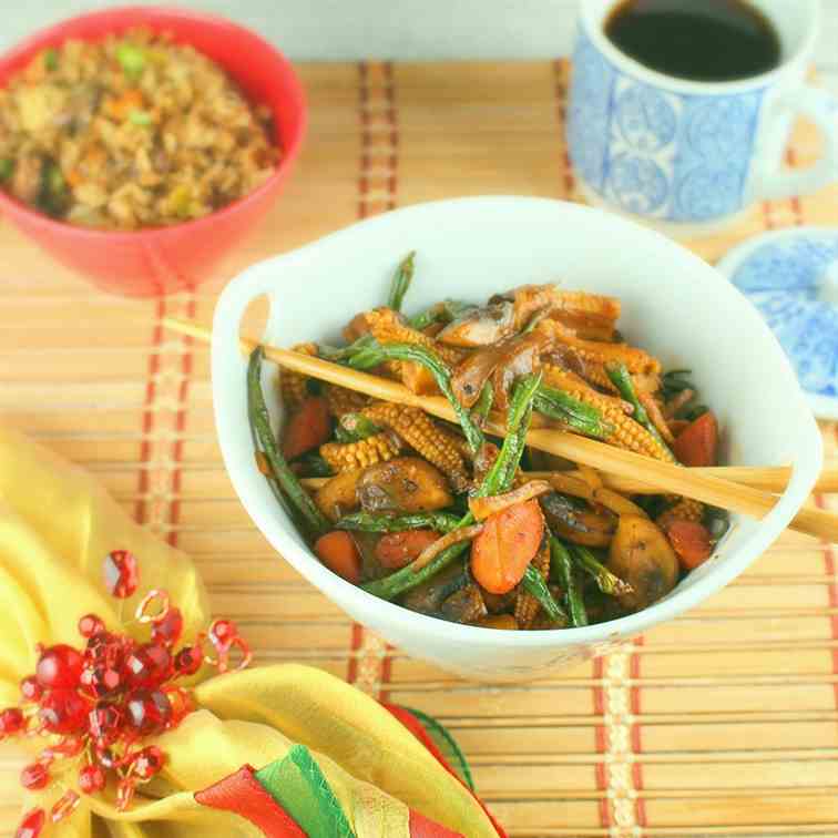 Spicy Corn and Long Bean Stir-Fry