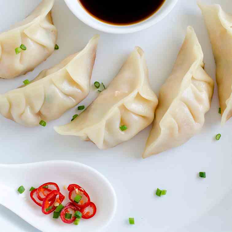 Shrimp and chive dumplings