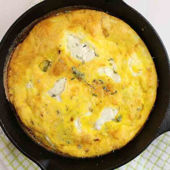 Summer Squash, Leek & Goat Cheese Frittata