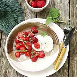 Mozzarella, Tomato, and Strawberry Salad