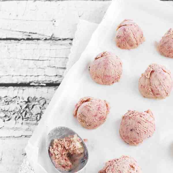 Strawberry ice cream chocolate truffles