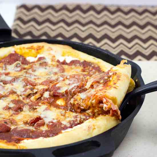 Cast Iron Deep Dish Pizza