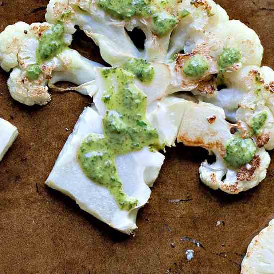 Roasted Cauliflower with Chimichurri