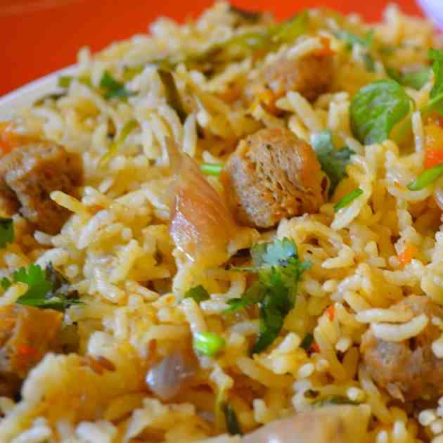 Soya Chunks Pulao Recipe