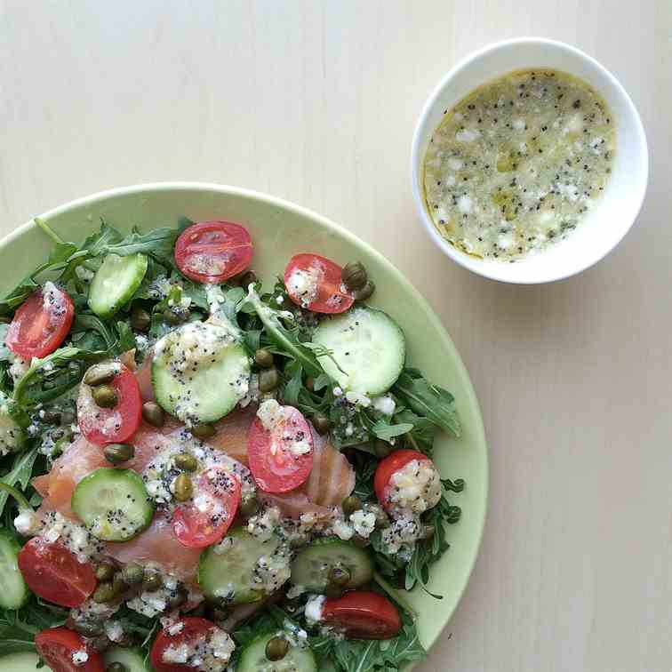 Lox Salad with Everything Bagel Dressing