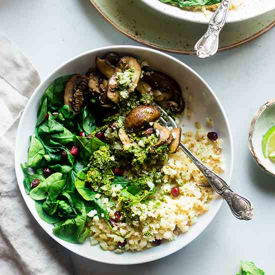 Detox Cauliflower Mushroom Bowls