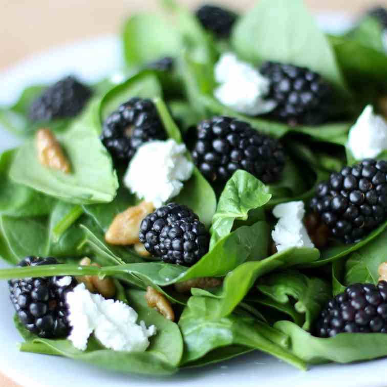 Spinach Blackberry Goat Cheese Salad