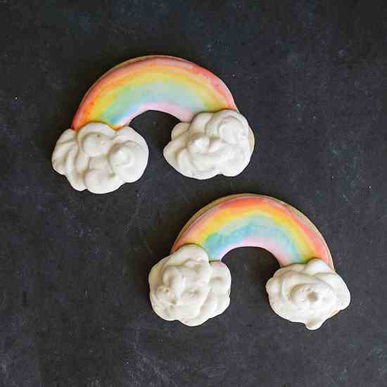 Watercolor Rainbow Sugar Cookies