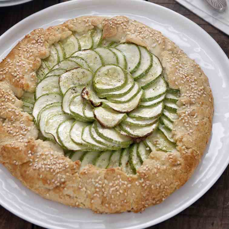 Cheese and Pesto Zucchini Galette