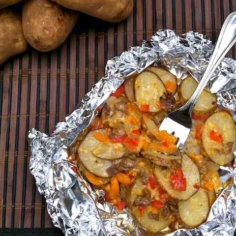 Philly Cheesesteak Potato Packets