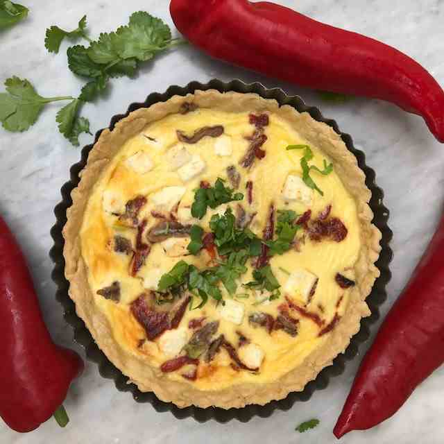 Feta Quiche with Roasted Peppers