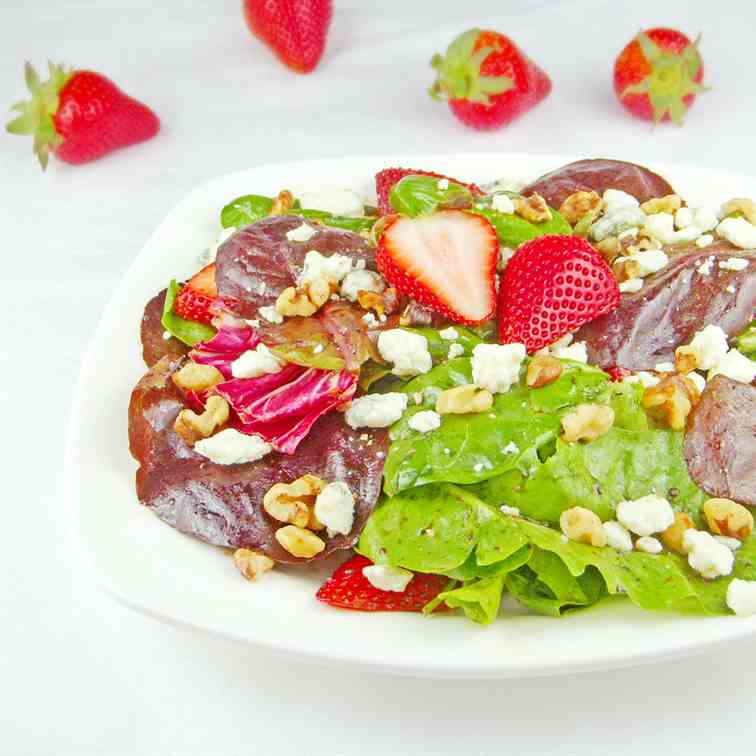 Spring Greens and Strawberry Salad