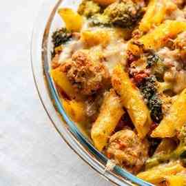 Meatball pasta bake