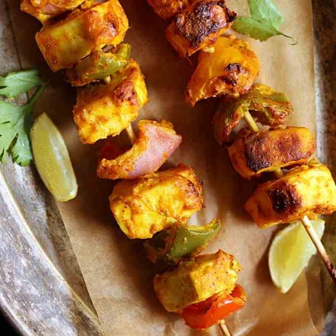 Paneer Tikka (Oven - Stove Top)