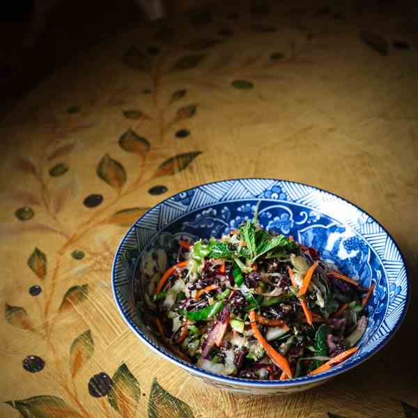 Pressed Cabbage Salad Ginger Miso Dressing