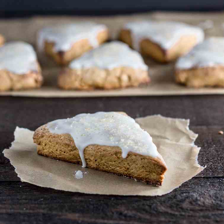 Gingerbread Scones with Lemon Glaze