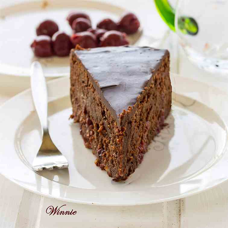 Flourless Cherry-Chocolate Fudge Cake