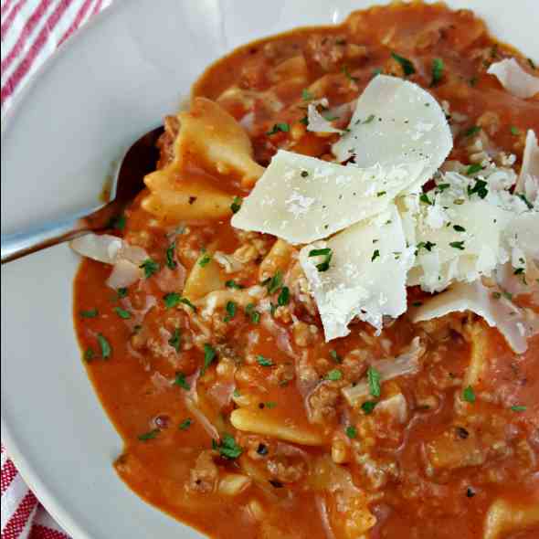 Quick Lasagna Soup