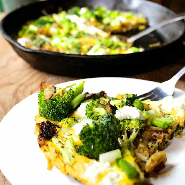 Goat Cheese Wood Sorrel Broccoli Frittata