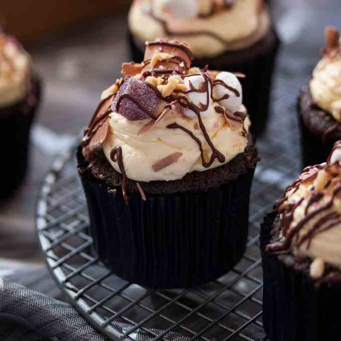 Loaded Rocky Road Cupcakes