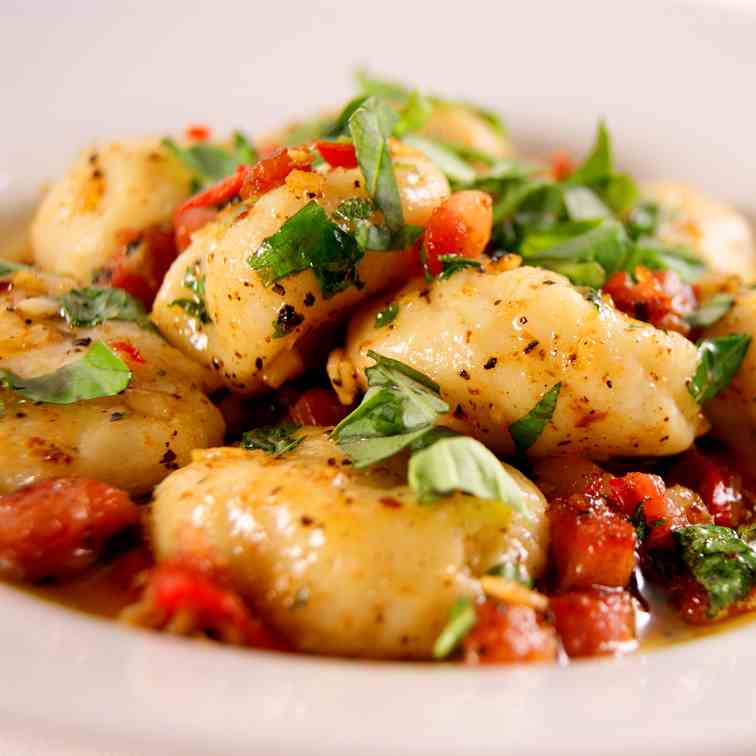 Gnocchi with Pancetta, Garlic and Chilli