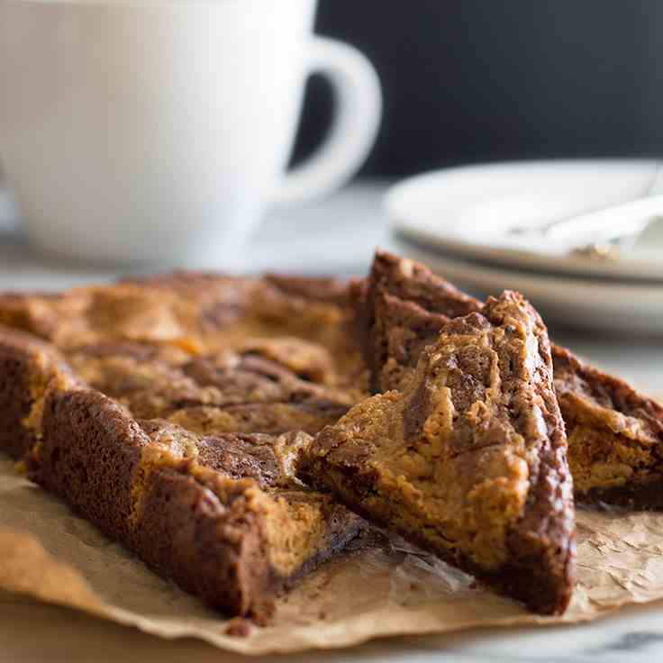 Peanut Butter Swirl Brownies for Two