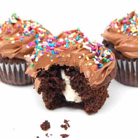 Marshmallow Filled Chocolate Cupcakes