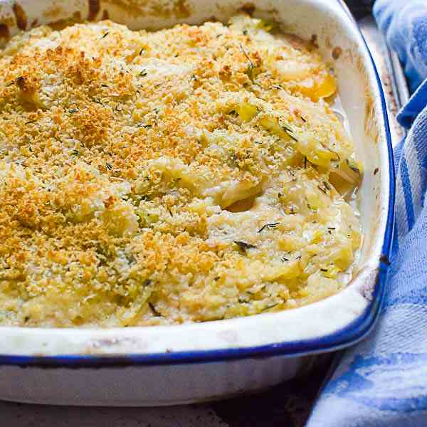 Tender Butternut Rutabaga Gratin