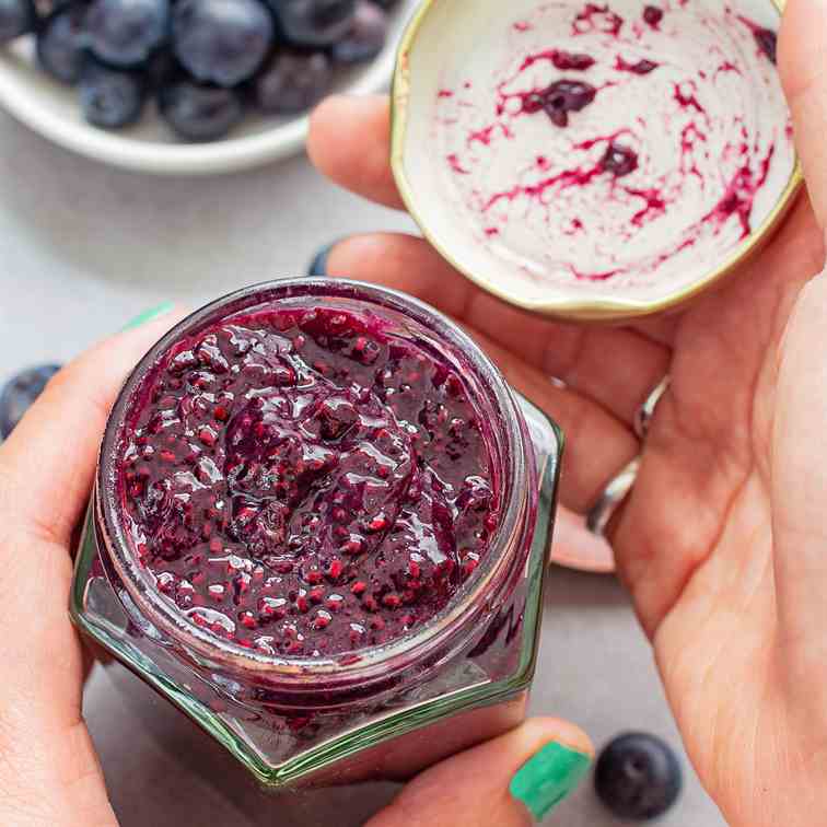 Vegan blueberry chia jam