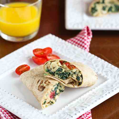 Scrambled Egg Wrap w/Spinach & Feta