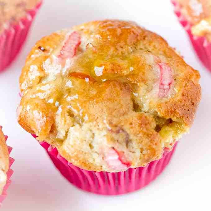 Rhubarb and Marzipan Muffins