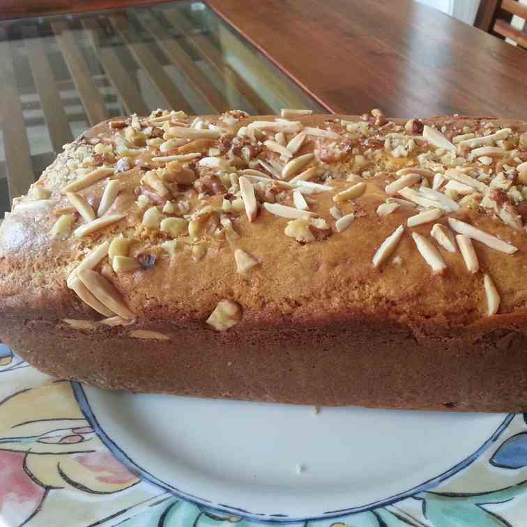 Eggless soft sponge cake with nuts