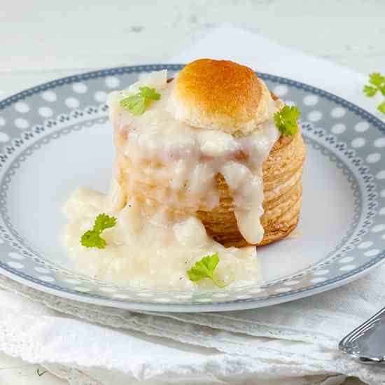 White asparagus vol au vents